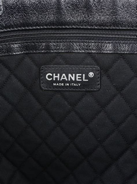 chanel goatskin perforated small cc tote black|chanel handbags.